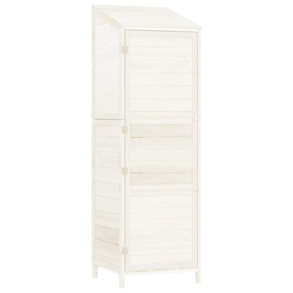 vidaXL Cobertizo de jardín madera maciza de abeto blanco 55x52x174,5cm