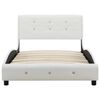 vidaXL Cama con colchón viscoelástico cuero sintético blanco 90x200 cm