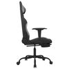 vidaXL Silla gaming con reposapi&eacute;s tela gris claro y negro
