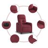 vidaXL Sill&oacute;n el&eacute;ctrico reclinable elevable de tela rojo tinto