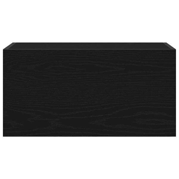 vidaXL Mueble de pared de ba&ntilde;o madera ingenier&iacute;a negro 60x25x30 cm