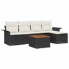 vidaXL Conjunto de sof&aacute;s de jard&iacute;n 6 uds. Negro Polirat&aacute;n