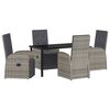 vidaXL Conjunto de Comedor de Jard&iacute;n 5 uds. Gris rat&aacute;n sint&eacute;tico