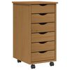 vidaXL Cajonera con ruedas MOSS madera maciza pino marr&oacute;n miel
