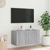 vidaXL Mueble de TV de pared con luces LED gris Sonoma 80x35x41 cm