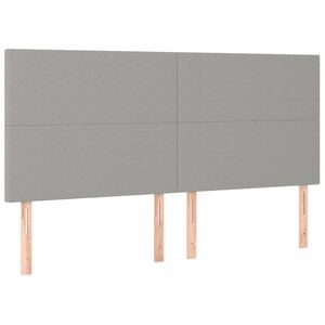 vidaXL Cabecero de cama gris claro 180x5x118/128 cm de tela