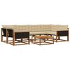 vidaXL Conjunto de sof&aacute;s de exterior 7 uds. Natural y Beige