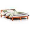 vidaXL Estructura de cama sin colch&oacute;n madera maciza marr&oacute;n 135x190 cm