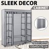 vidaXL Armario con compartimentos y varillas tela gris 150x45x176 cm