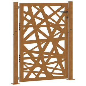 vidaXL Puerta de jard&iacute;n 100x125 cm acero corten dise&ntilde;o ligero