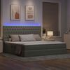 vidaXL Cama con almacenamiento y LED con LED Gris Claro 200 x 200 cm