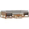 vidaXL Conjunto de sof&aacute;s de exterior 7 pcs Natural y Gris Claro