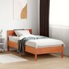 vidaXL Estructura de cama sin colch&oacute;n madera maciza marr&oacute;n 90x190 cm
