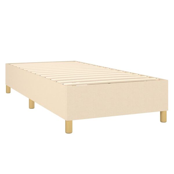 vidaXL Cama box spring con colch&oacute;n tela color crema 80x200 cm