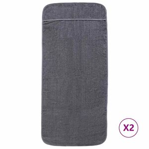 vidaXL Toallas de playa 2 uds tela gris antracita 400 g/m&sup2; 60x135 cm