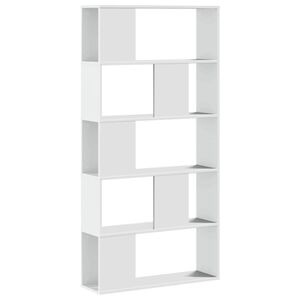 vidaXL Librer&iacute;a 5 estantes madera ingenier&iacute;a blanco 80,5x23,5x162,5 cm