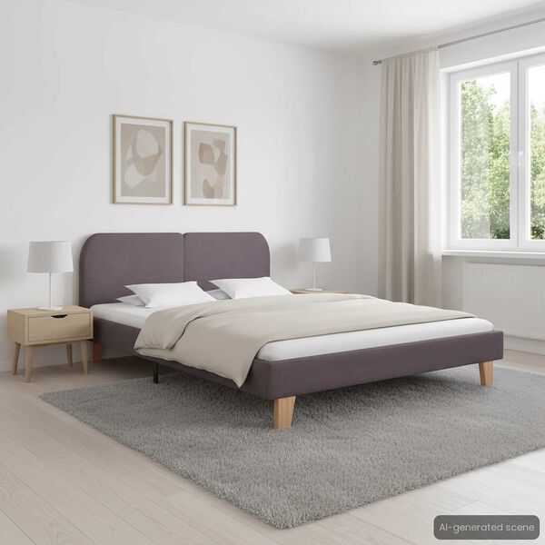 vidaXL Estructura de cama sin colchón tela gris taupe 180x200 cm