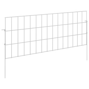vidaXL Valla de Jard&iacute;n con Estacas 24 uds. 75 x 30 cm Plateado