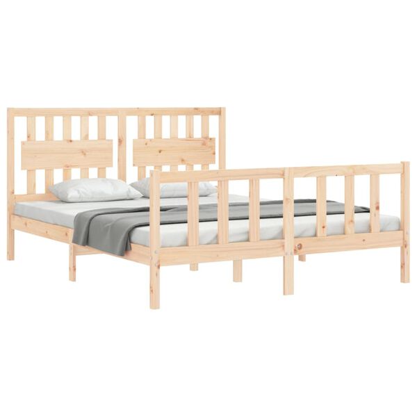 vidaXL Estructura de cama sin colchón madera maciza de pino 160x200 cm