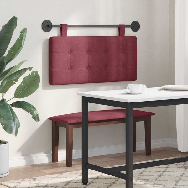 vidaXL Cabecera Colgante Rojo vino 100 x 55 x 5 cm tela