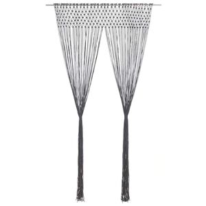 vidaXL Cortina de macram&eacute; algod&oacute;n gris antracita 140x240 cm
