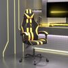 vidaXL Silla gaming giratoria cuero sint&eacute;tico negro y dorado