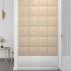 vidaXL Paneles de pared 12 uds tela color crema 30x30 cm 1,08 m&sup2;