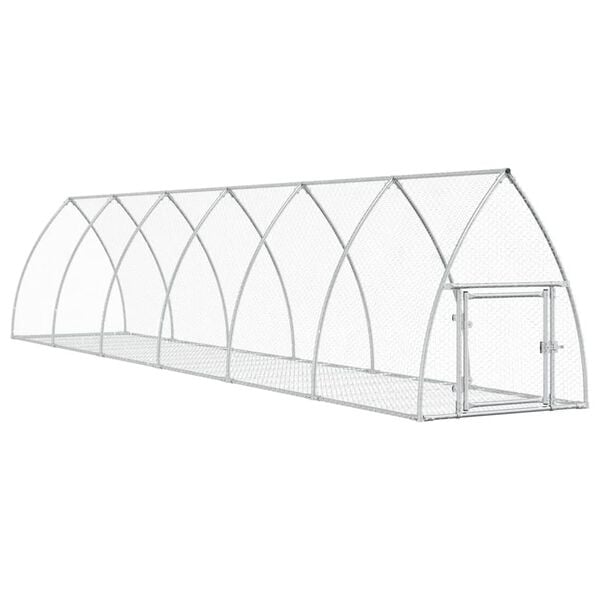 vidaXL Conejera acero galvanizado plateado 105x600x120 cm