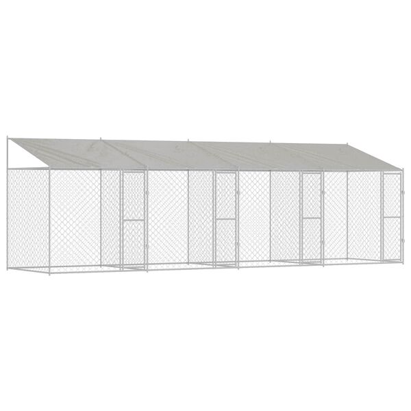 vidaXL Jaula para perro Plateado 800 x 200 x 256 cm Acero Galvanizado