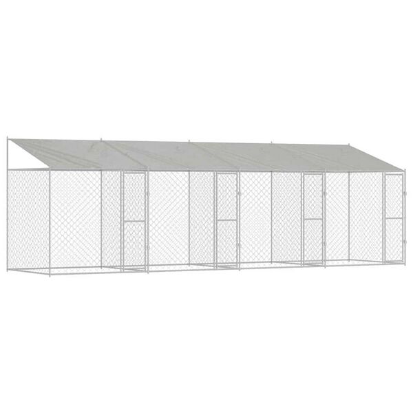vidaXL Jaula para perro Plateado 800 x 200 x 256 cm Acero Galvanizado