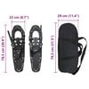 vidaXL Raquetas de Nieve 3 en 1 Negro 30 pulgadas Aluminio y HDPE