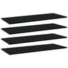 vidaXL Estantes para estanter&iacute;a 4 uds contrachapada negro 100x40x1,5cm