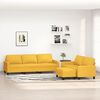 vidaXL Juego de sof&aacute;s con cojines 3 piezas tela amarillo claro