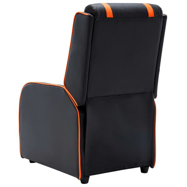 vidaXL Sill&oacute;n reclinable de cuero sint&eacute;tico negro y naranja