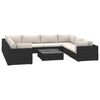 vidaXL Set de muebles de jard&iacute;n 9 pzas y cojines rat&aacute;n sint&eacute;tico negro