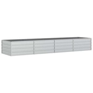 vidaXL Arriate de acero galvanizado plateado 320x80x45 cm