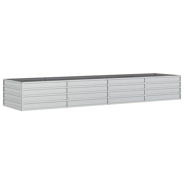 vidaXL Arriate de acero galvanizado plateado 320x80x45 cm