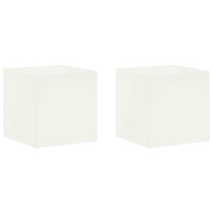vidaXL Soporte de plantas 2 pcs Blanco 40 x 40 x 40 cm Acero