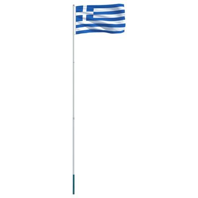 vidaXL Bandera de Grecia y mástil de aluminio 4 m