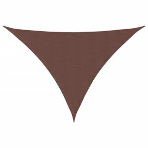 vidaXL Toldo de vela triangular tela Oxford marr&oacute;n 5x7x7 m