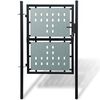 vidaXL Puerta de valla individual negra de 100 x 125 cm