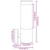 vidaXL Aplique de pared exterior 2 pcs Negro 12 x 7.5 x 27 cm
