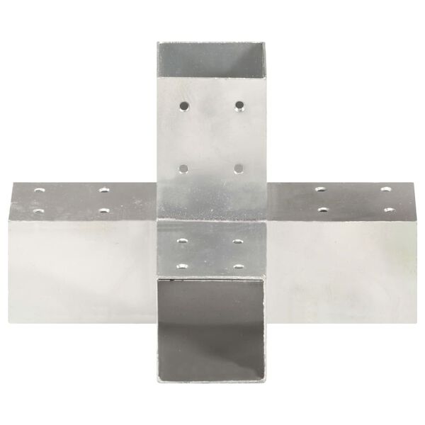 vidaXL Conectores de postes en X 4 uds metal galvanizado 71x71 mm