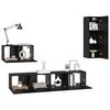 vidaXL Mueble de TV de Pared 4 pcs Roble Negro Madera contrachapada