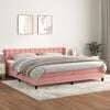vidaXL Cama box spring con colch&oacute;n terciopelo rosa 200x200 cm
