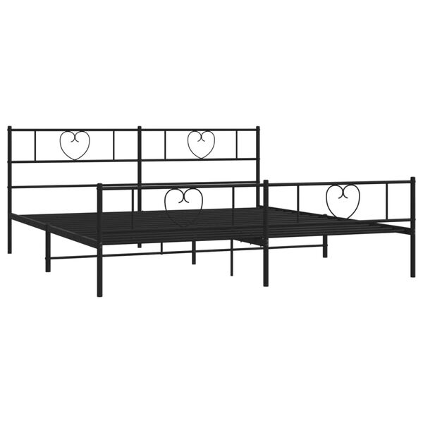 vidaXL Estructura cama sin colch&oacute;n con estribo metal negro 180x200 cm