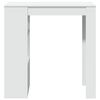 vidaXL Mesa bar con estantes madera ingeniería blanca 102x50x103,5 cm