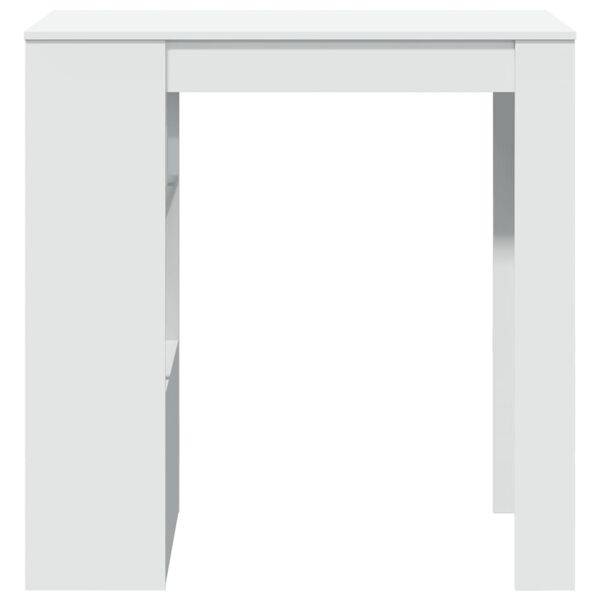 vidaXL Mesa bar con estantes madera ingeniería blanca 102x50x103,5 cm