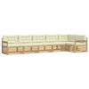 vidaXL Conjunto de sof&aacute;s de exterior 6 uds. Blanco y Crema Poli&eacute;ster