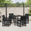 vidaXL Conjunto de Comedor de Jard&iacute;n 5 pcs Negro rat&aacute;n sint&eacute;tico
